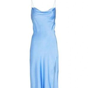 Intermix Women's Blue Rachael Silk Cowl Neck Slip Dress